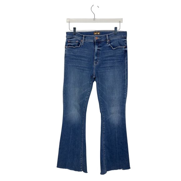 MOTHER Denim - Mother The Weekender Fray Jeans Size 33 Medium Wash Denim Flared Leg Made In USA